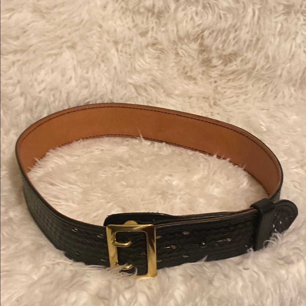 DUTYMAN BASKETWEAVE Blck Leather Belt